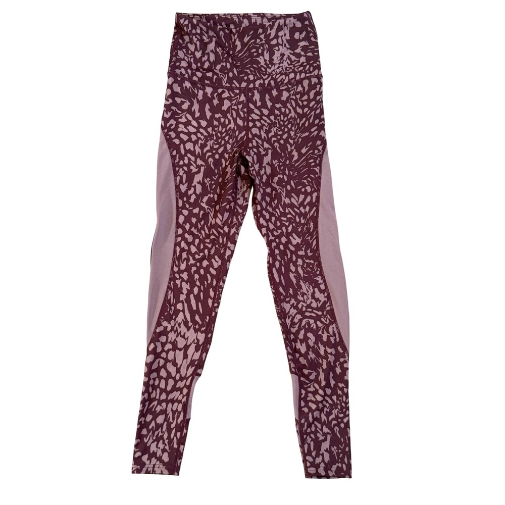 Nicole Miller Sport Womens Purple Abstract Animal Print Leggings NML0185 Small